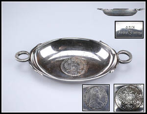 GA226 西洋アンティーク 1780年 オーストリア マリア・テレジア ターレル 銀貨 925銀皿 重200g／美品S！ｈ