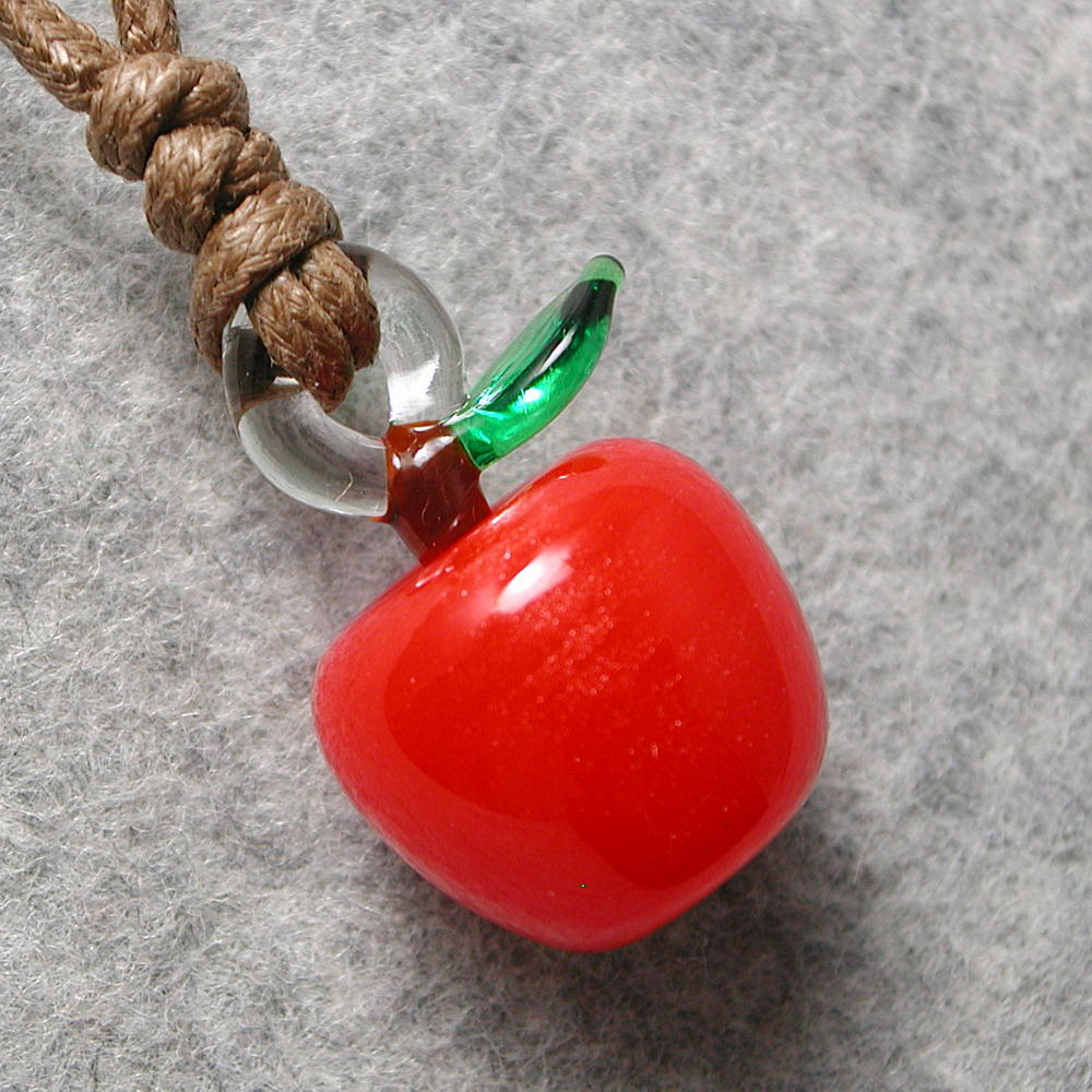 aozora★Handmade glass beads★Mini apple★2358, Handmade, Accessories (for women), necklace, pendant, choker