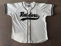 90s レイダース ベースボールシャツ Raiders Vintage Starter Baseball Jersey NFL ■サイズXL _画像1