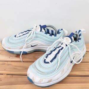 z9872 ナイキ エア マックス 97 ゴルフ NRG US9.5 27.5cm/水色 ライトブルー 白 紺 NIKE Air Max 97 G NRG メンズ スニーカー 中古