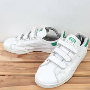 z9878 アディダス スタンスミス ベルクロ US9 27.0cm/白 ホワイト 緑 グリーン adidas STANSMITH メンズ スニーカー 中古