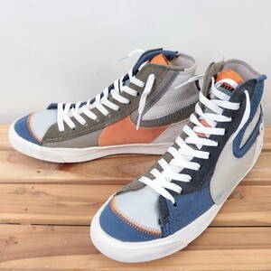 z9961 ナイキ ブレザー ミッド 77 ジャンボ US9.5 27.5cm/紺 グレー オリーブ NIKE BLAZER MID '77 JUMBO メンズ スニーカー 中古