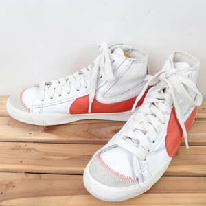 z151 ナイキ ブレーザー ミッド 77 ジャンボ US9.5 27.5cm/白 ホワイト オレンジ NIKE BLAZER MID 77 JUMBO メンズ スニーカー 中古