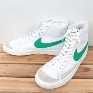 z448 ナイキ ブレーザー ミッド 77 ビンテージ US9.5 27.5cm/白 ホワイト 緑 グレー NIKE BLAZER MID '77 VINTAGE メンズ スニーカー 中古