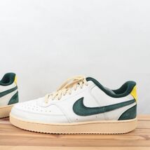 z9860 ナイキ コート ビジョン US10.5 28.5cm/白 ホワイト 緑 グリーン 黄 イエロー NIKE COURT VISION LOW メンズ スニーカー 中古_画像6