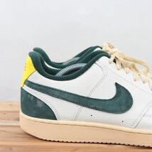 z9860 ナイキ コート ビジョン US10.5 28.5cm/白 ホワイト 緑 グリーン 黄 イエロー NIKE COURT VISION LOW メンズ スニーカー 中古_画像7