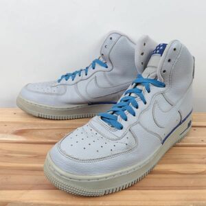 z9953 ナイキ エアフォース1 ハイ US9.5 27.5cm/灰 グレー 青 ブルー系 NIKE AIRFORCE1 HIGH AF1 HI メンズ スニーカー 中古