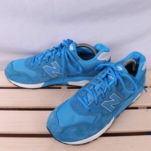 z9999【580】ニューバランス US8.5 26.5cm/青 ブルー 白 ホワイト newbalance メンズ スニーカー 中古