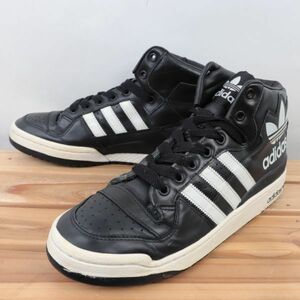 z11 アディダス フォーラム ミッド US10 1/2 28.5cm/黒 ブラック 白 ホワイト adidas FORUM MID RS XL メンズ スニーカー 中古