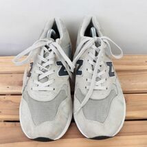 z36【580】ニューバランス US10 28.0cm/灰 グレー 紺 ネイビー newbalance メンズ スニーカー 中古_画像2