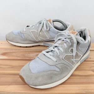 z64【996】ニューバランス US9 27.0cm/灰 グレー 水色 ブルー 紺 ネイビー系 newbalance メンズ スニーカー 中古