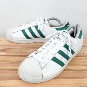 z72 アディダス スーパースター US8 1/2 26.5cm/白 ホワイト 緑 グリーン adidas SUPERSTAR メンズ スニーカー 中古