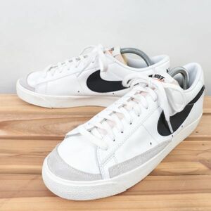 z138 ナイキ ブレーザー ロー US8 26.0cm/白 ホワイト 黒 ブラック 灰 グレー NIKE BLAZER LOW 77 VNTG ブレザー メンズ スニーカー 中古