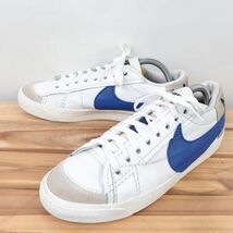 z139 ナイキ ブレーザー ロー ジャンボ US8.5 26.5cm/白 ホワイト 青 ブルー系 NIKE BLAZER LOW 77 JUMBO ブレザー メンズ スニーカー 中古_画像1