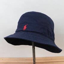 rlbh1【美品】ポロ ラルフローレン ポニー 紺 ネイビー POLO RALPH LAUREN バケットハット HAT 帽子 ブランド 中古 古着 正規品_画像7