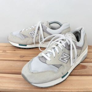 z313【CM1600RC】ニューバランス US9 27.0cm/灰 グレー 白 ホワイト newbalance メンズ スニーカー 中古