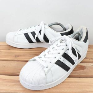 z318 アディダス スーパースター US9 27.0cm/白 ホワイト 黒 ブラック adidas SUPERSTAR メンズ スニーカー 中古