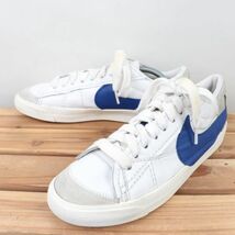 z413 ナイキ ブレーザー ロー ジャンボ US10 28.0cm/白 ホワイト 青 ブルー系 NIKE BLAZER LOW 77 JUMBO ブレザー メンズ スニーカー 中古_画像1