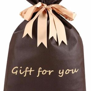 ラッピング 袋 大 バレンタイン リボン付きのギフト袋 1枚 お祝い ギフトラッピング袋　ブラウン　 巾着袋