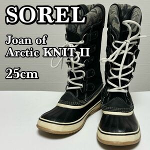 【貴重】SOREL ソレル Joan of Arctic KNIT Ⅱ ジョアンオブアークティックニット2 NL2142-010 25cm US8 ウィンターブーツ スノーブーツ