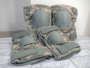 K79 未使用！サイズL ◆BIJAN（B.P.E）製ACUカラー タクティカルニーパッド＆エルボーパッド◆米軍◆サバゲー！バイク！スケボー！