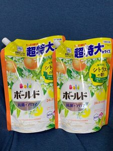 P&G ボールドジェル 液体 心弾けるシトラス&ヴァーベナの香り つめかえ用 超特大サイズ 760g 洗濯用洗剤　2個セット