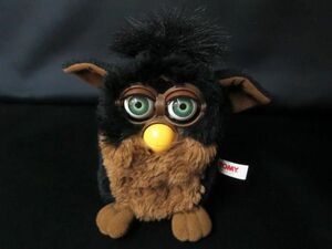 現状品 TOMY ファービー Furby 黒×茶 緑目 【e】