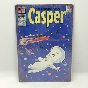 ヴィンテージ スチール看板 Casper Space キャスパー 宇宙 アメリカン雑貨 ブリキ看板