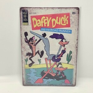 ヴィンテージ スチール看板 Daffy Duck アメリカン雑貨 ブリキ看板