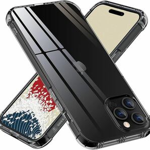 送料無料 ONES 半透明 iPhone15ProMax ケース 米軍MIL規格 耐衝撃 画面保護 レンズ保護 Qi充電 薄型 軽量 ストラップホール クリアブラック