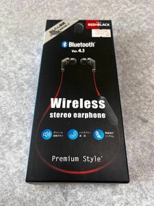PGA カナル型 Bluetooth ワイヤレスイヤホン Premium Style PG-BTE1S05 レッド＆ブラック
