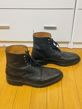 THOM BROWNE.　トムブラウン クラシック ウィングチップ ブーツ ブラック コマンドソール ぺブルグレイン サイズ US9 EU42 27.0cm 黒_画像7