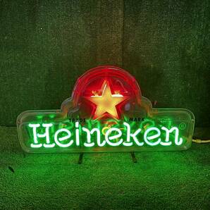 5-427】Heineken ハイネケン ネオン管 ネオン看板 電光看板 ネオンサイン 現状品の画像1