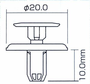 プラスティリベット 20個セット 適合サイズΦ8 トヨタ・ホンダ タイヤハウスなどに 互換品 3827 バンパー クリップ