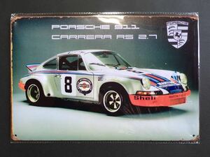 ブリキ看板 20×30cm ポルシェ911 PORSCHE CARRERA アメリカンガレージ アンティーク 雑貨 ★TINサイン★