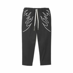 【新品未使用】 MAYO FIRE EMBROIDERY CHINO PANTS メイヨー フレイムス ファイヤーパターン チノパン テーパードパンツ ブラック