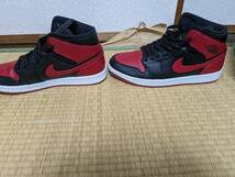 ナイキ　ジョーダン１　NIKE AIR JORDAN 1 MID BRED BLACK/GYM RED-WHITE　28cm　カスタム_画像3