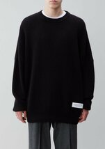 21AW NEIGHBORHOOD FLAT AW-KNIT LS Mサイズ 5ゲージ クルーネック ニット セーター Black ブラック 212FUNH-KNM01 ネイバーフッド_画像8