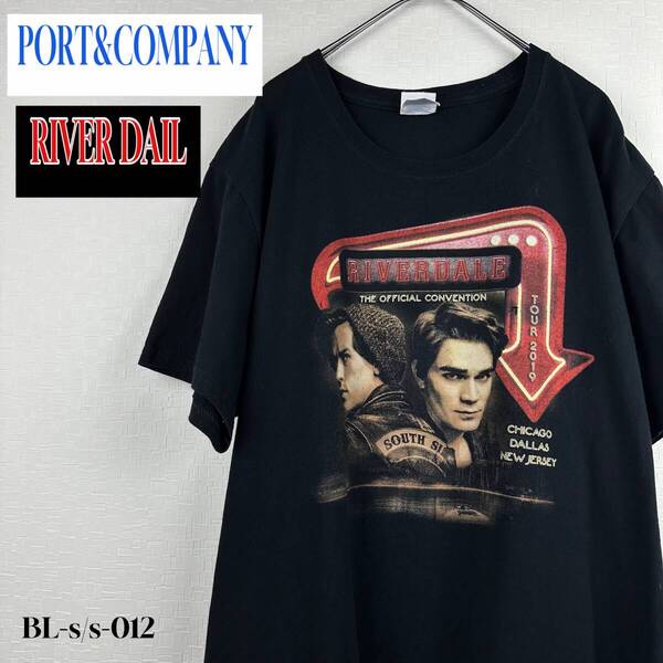 古着 リバーデイル RIVER DAIL Tシャツ 半袖 ブラックy レディースXXL 海外ドラマ PORT &COMPANY オーバーサイズ