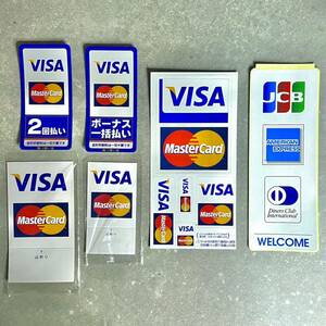 VISA MasterCard ステッカー スタンド(プラ)　クレジットカード　取扱い　販促　実店舗　JCB AMEX Diners