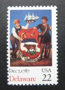 アメリカ　(USA)　１９８７年　デラウエア州　憲法批准２００年　記念切手　未使用・送料無料
