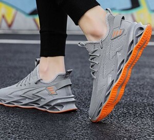  shoes [27cm][ s34 gray ] men's sneakers running shoes fitness walking sport casual mesh gray 