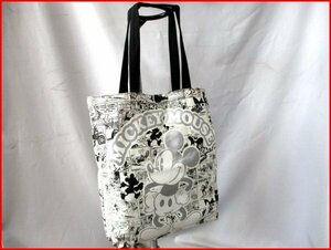 MICKEY MOUSE/ミッキーマウス◇キャンパス トートバッグ　WH　コミック柄　H36.5cm