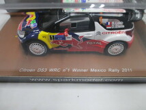 新品　1/43　スパーク　S3303　シトロエン　DS3　WRC　メキシコラリー　2011　絶版_画像2