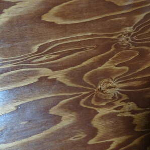 木目が美しいアンティーク調の丸いテーブル ちゃぶ台（木製）折りたたみ式の画像4