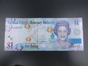 未使用 旧紙幣 イギリスの海外領 ケイマン諸島 2014年 1ドル 女王 エリザベス2世 魚 断崖 海亀 亀 イギリス エリザベス女王