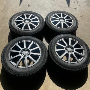 アルファード ヴェルファイア 215/60R17 スタッドレス 4本　ダンロップ　7J オフセット38 114.3 5H ハブ径73mm 中古タイヤ　その他国産車