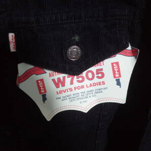 デッドストック ヴィンテージ 90s リーバイス Levi's W7505 コーデュロイジャケット トラッカージャケット M ブラック 黒 94年製 日本製の画像4