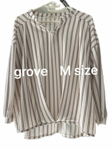 grove ストライプ トップス 長袖 カットソー　Mさいず