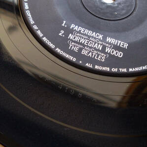 【再生確認済★7inch】ビートルズ/コンパクト7『PAPERBACK WRITER/NORWEGIAN WOOD/WE CAN WORK IT OUT/DRIVE MY CAR』Odeon/OP-4198■の画像6